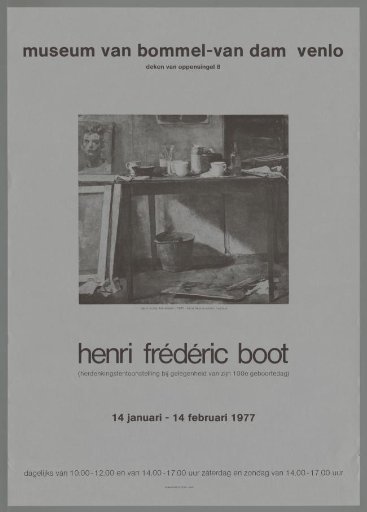 Henri Frédéric Boot. Commemorative Exhibition on the Occasion of His 100th Birthday