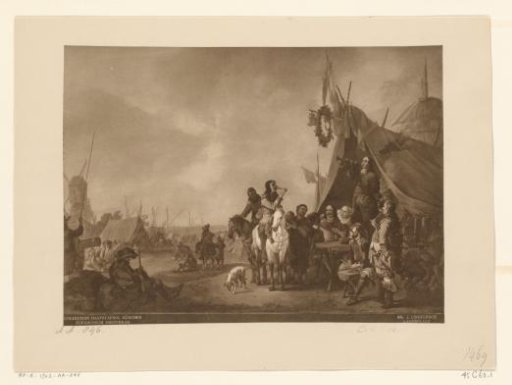 Photographic reproduction of the painting The Camp by Johannes Lingelbach