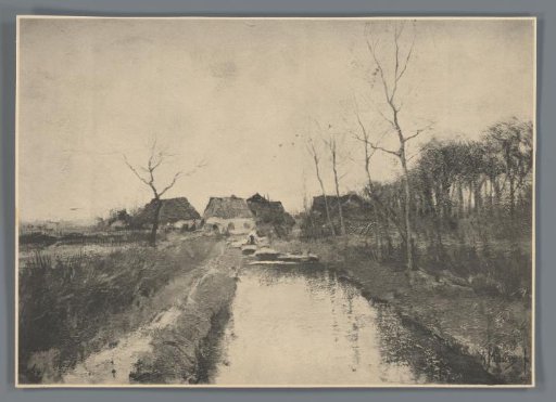 Reproduction of the Painting Little House by a Canal by Anton Mauve