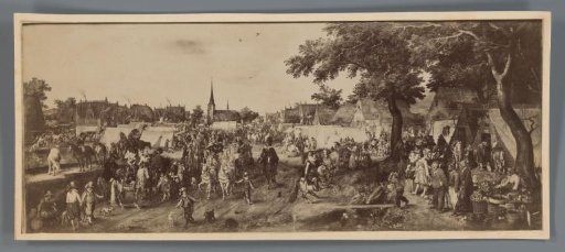 Photographic Reproduction of the Painting Prince Maurits and Frederik Hendrik on the Horse Market in Valkenburg by Adriaen Pietersz van de Venne