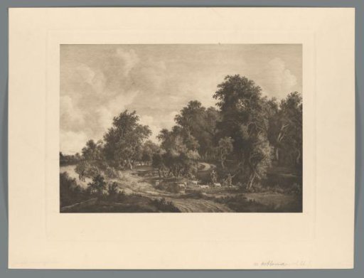 Reproduction of the painting Lush Landscape with Herd by Meindert Hobbema