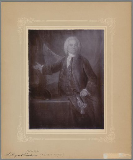 Photographic reproduction of a painted portrait of Count Andreas August Prætorius