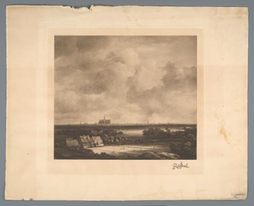 Reproduction of the painting View of Haarlem with Bleaching Fields by Jacob van Ruisdael