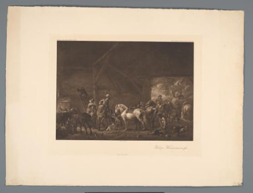 Photographic Reproduction of the Painting The Departure from the Inn by Philip Wouwerman