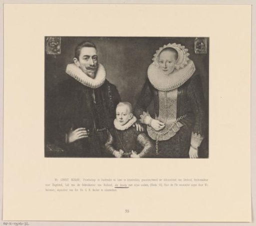 Portrait of Gerrit Pietersz. Schaap with his parents Pieter Gerritsz. Schaap and Margriete Pauli Hallincg