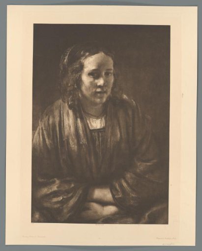 Reproduction of a painted portrait of Hendrickje Stoffels by Rembrandt van Rijn