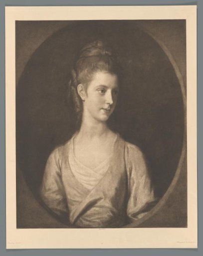 Reproduction of a painted portrait of an unknown woman by Joshua Reynolds