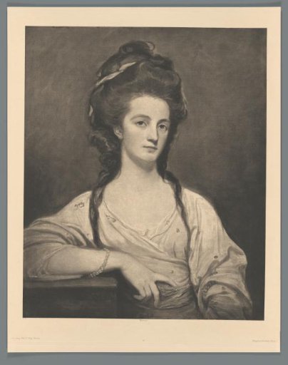 Reproduction of a painted portrait of an unknown woman by George Romney