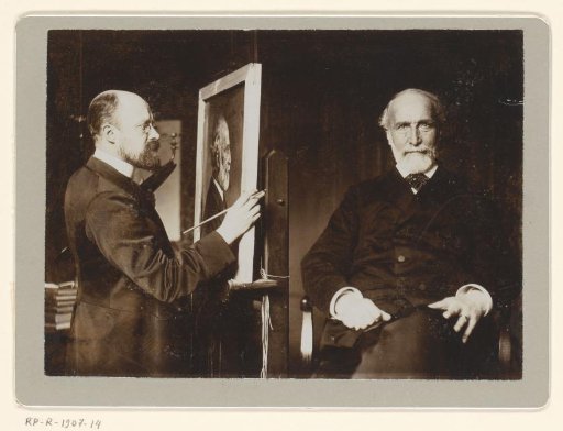Jan Veth Painting a Portrait of Willem Stoeder