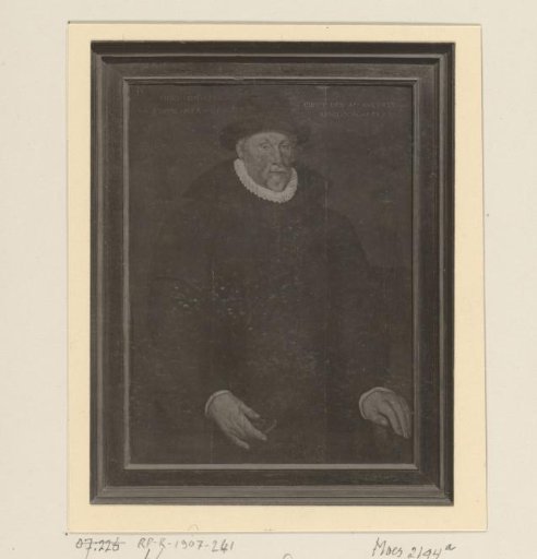Photographic reproduction of a painted portrait of Hugo van der Dussen