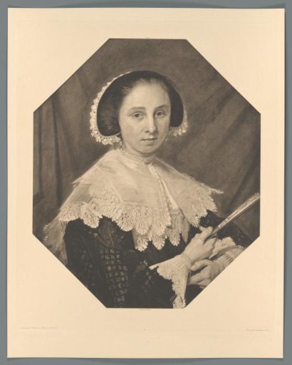 Reproduction of a painted portrait of an unknown woman by Frans Hals