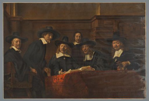 Reproduction of the painting The Syndics by Rembrandt van Rijn