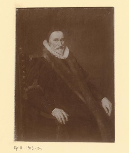 Photographic reproduction of a painted portrait of Cornelis Pieterz. Hooft