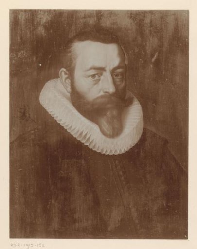 Photographic reproduction of a copy of a painted portrait of Pieter Dircksz. Hasselaer