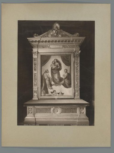 Photographic reproduction of the painting Sistine Madonna by Raphael