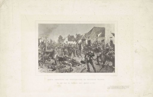 Painting of the Meeting of Dutch and Prussian Troops After the Battle of Waterloo, 1815