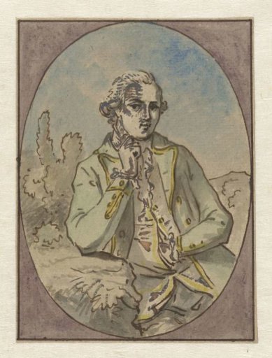 Portrait of an unknown man, in oval