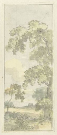 Design for wall painting with Dutch landscape
