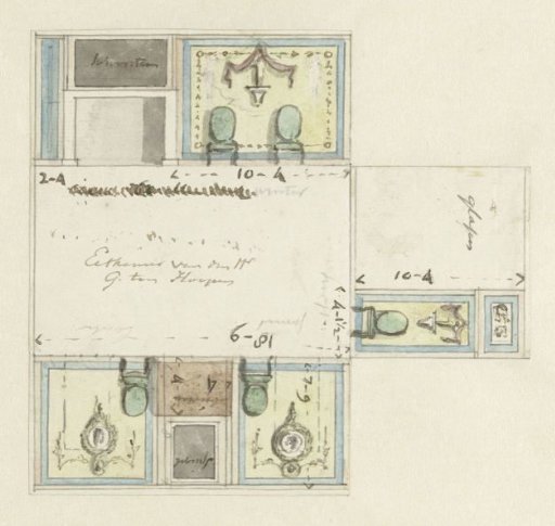Design for decoration on three walls of the dining room of G. ten Hoopen