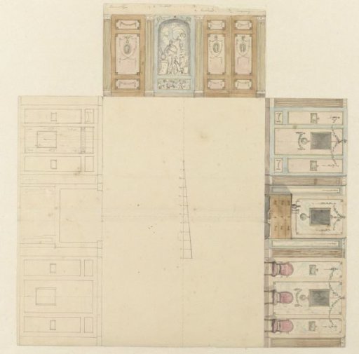 Design for the decoration of three walls of a room