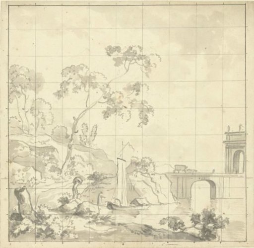 Design for Wall Painting: Arcadian Landscape