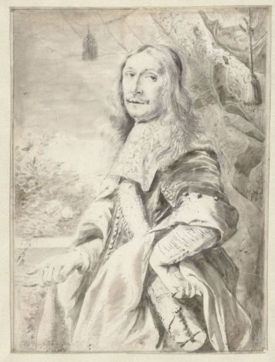 Portrait of an Unknown Man Standing Before a Drapery