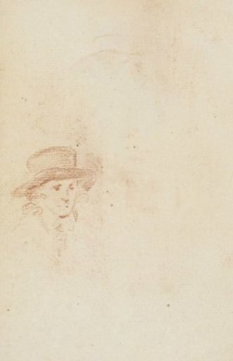 Head of a man with a tall hat