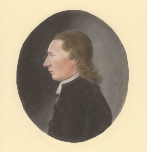 Portrait of a minister, profile, to the left
