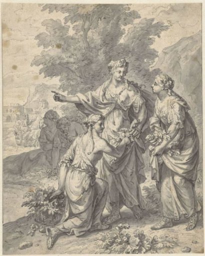 Proserpina picking flowers with her companions