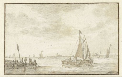 Calm water with sailing boats