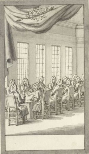 Sitting of the plenipotentiaries at the negotiations for the Peace of Aix-la-Chapelle