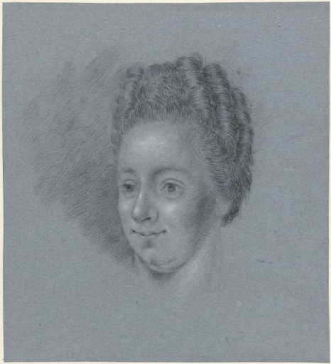 Portrait of a woman, facing left