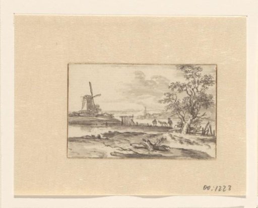 Landscape with a mill on a canal