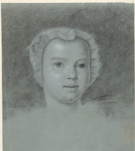 Head of a girl with a white cap