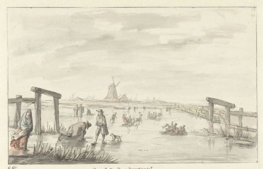 Winter Landscape at Boom, of the Black Water near Zwolle