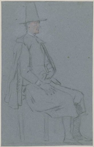 Seated Quaker, Profile to the Right, with a Hand on the Thigh