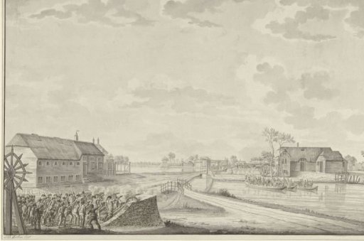 Attack by the Prussians under Colonel Van Borstel on the Duivendrecht bridge, 1 October 1787
