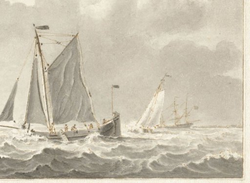 Sailing Fishing Vessel at Sea