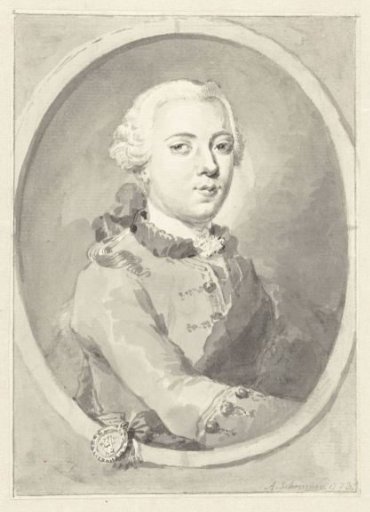 Portrait of Willem V, Prince of Orange-Nassau, facing right, in oval