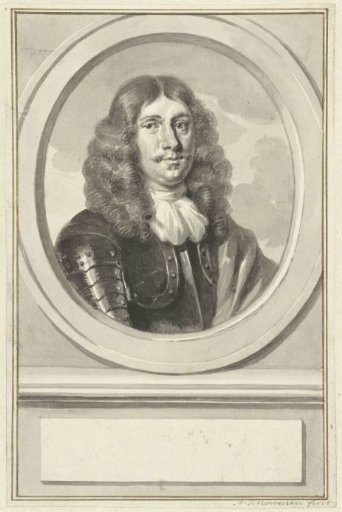 Portrait of Cornelis Evertsen in armour, in oval, facing right