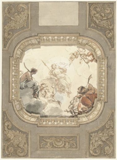 Design for an Architectural Frame around a Ceiling Painting by Jacob de Wit