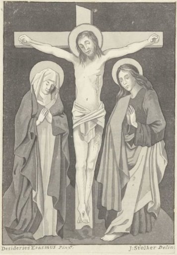 Christ on the cross with Mary and John