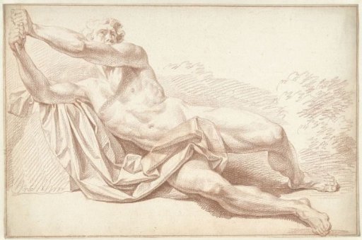 Male nude, lying on his side, facing left