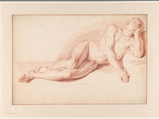 Male nude, lying on his side, facing right
