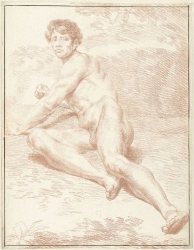 Male nude, lying, rising