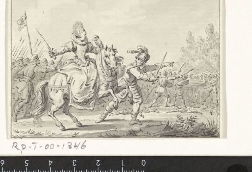 Jacoba of Bavaria places herself at the head of the Hook troops, c. 1430