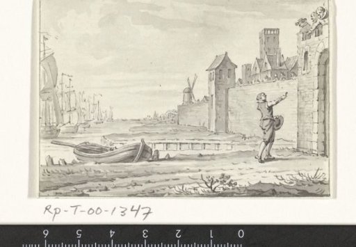 The ferryman Jan Pietersz. Koppelstok shows the ring of Treslong during the negotiations for the city wall of Brielle, 1572