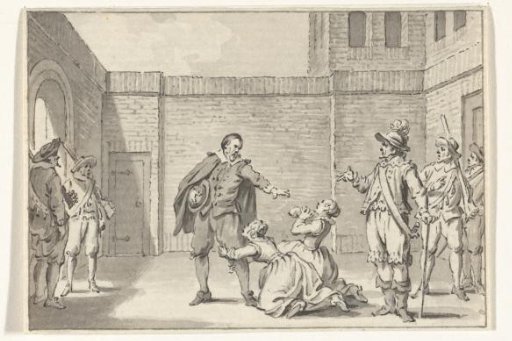 Antonius Hambroek takes leave of his daughters in Fort Zeelandia on Formosa, 1661