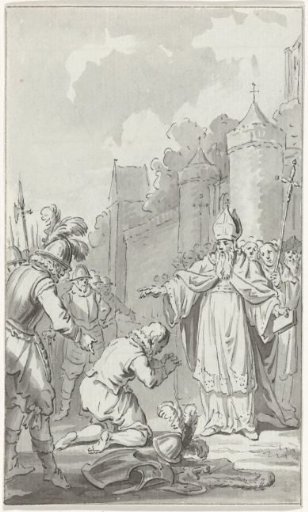 Dirk VI, Count of Holland, begs the Bishop of Utrecht for forgiveness, 1143