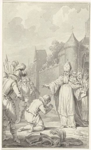 Dirk VI, Count of Holland, begs the Bishop of Utrecht for forgiveness, 1143